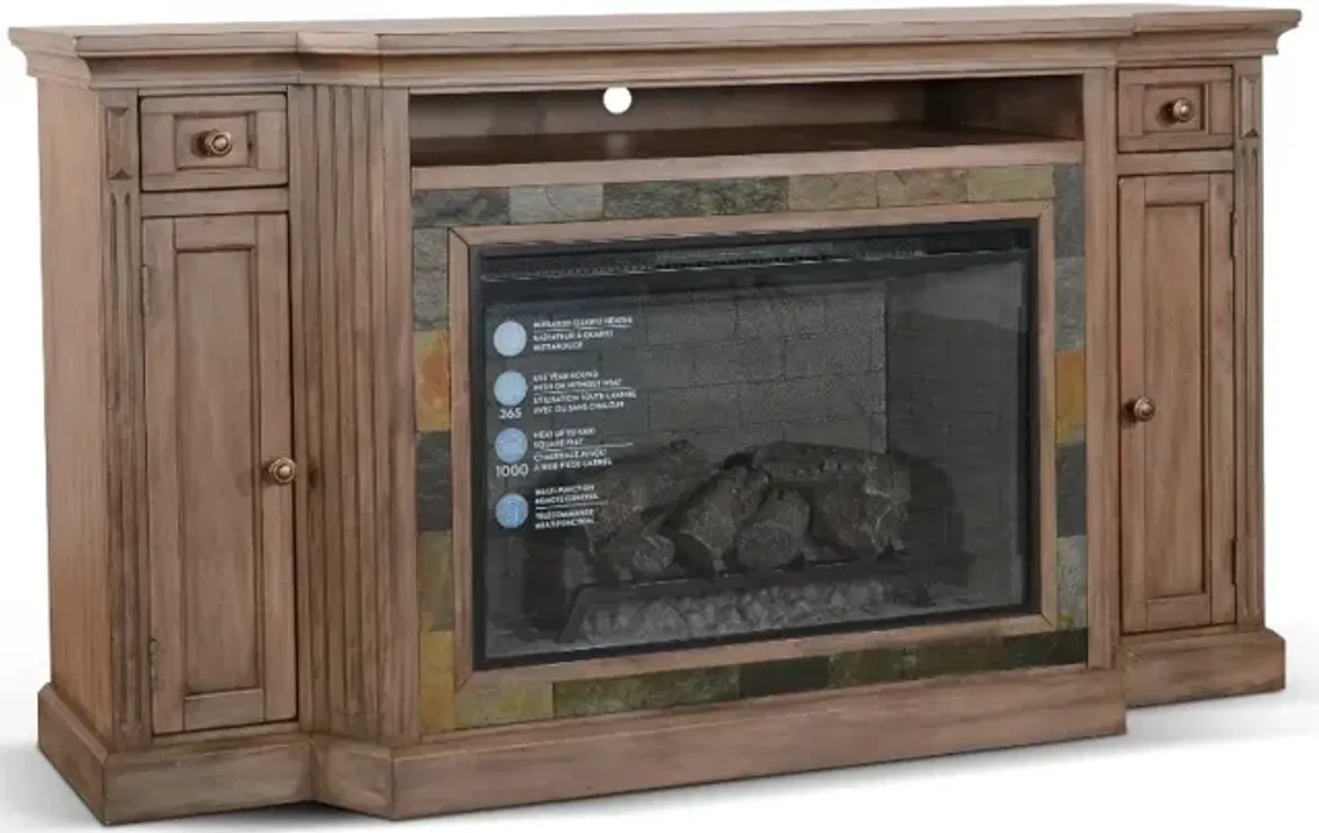 Heritage Brown 72" Electric Fireplace