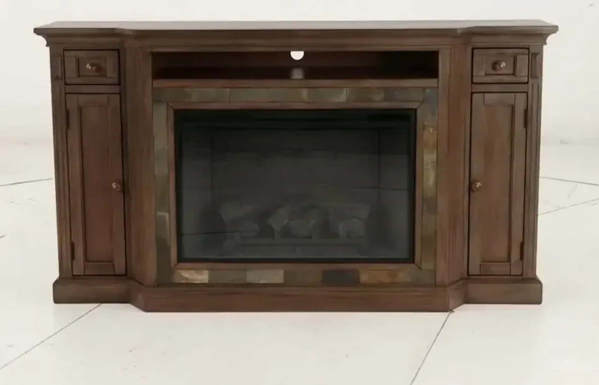 Heritage Brown 72" Electric Fireplace