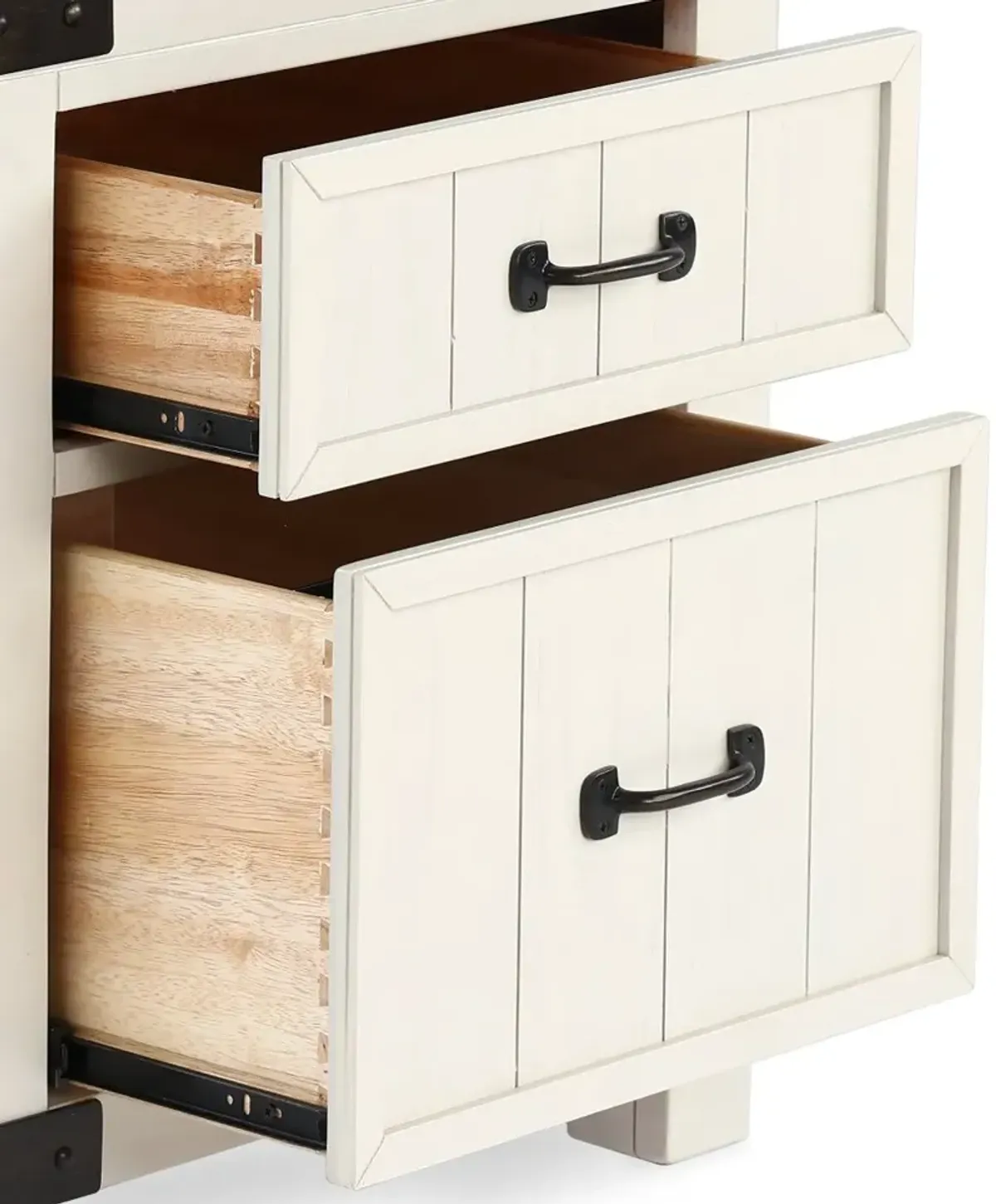 White River White Dual Drawer End Table