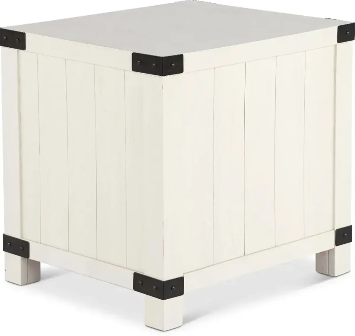 White River White Dual Drawer End Table