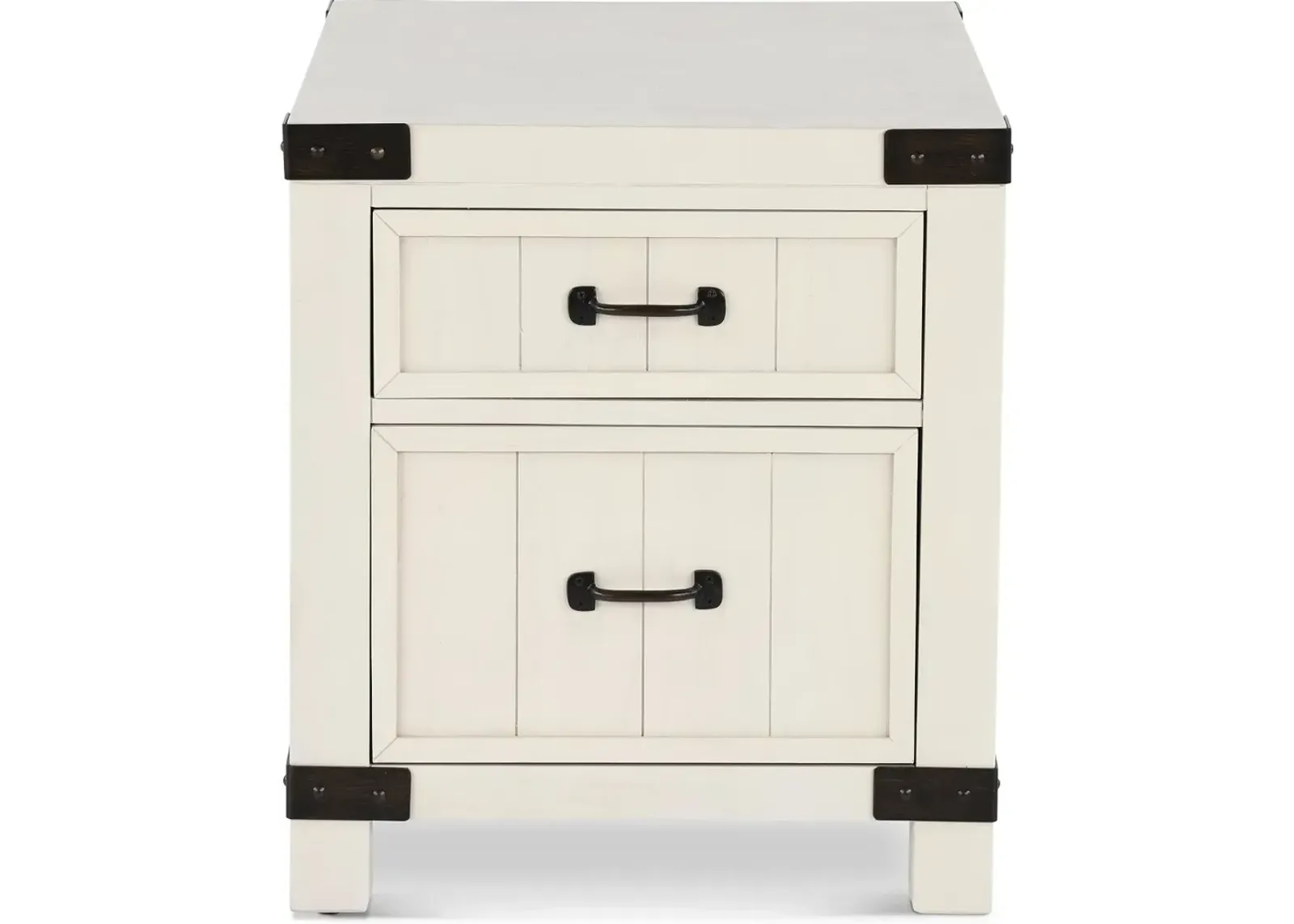 White River White Dual Drawer End Table