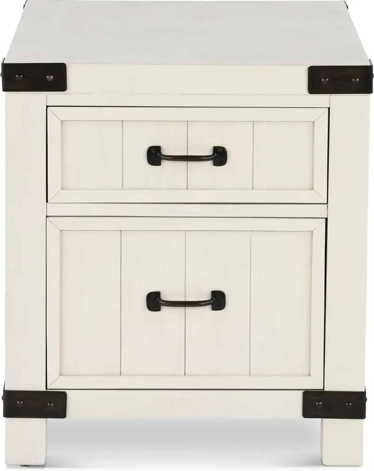 White River White Dual Drawer End Table