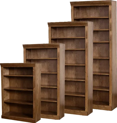 Jackson Rustic Oak 72 Inch Bookcase