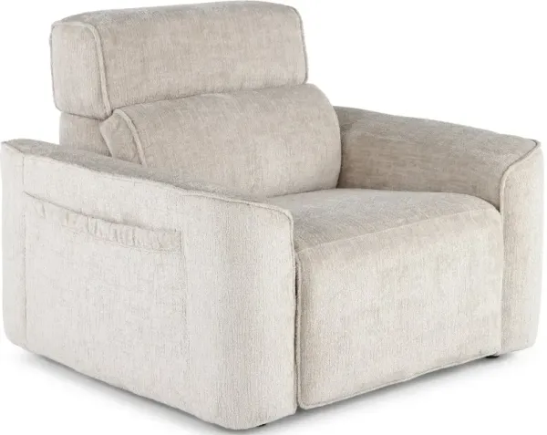 Alora Fossil White Power Recliner