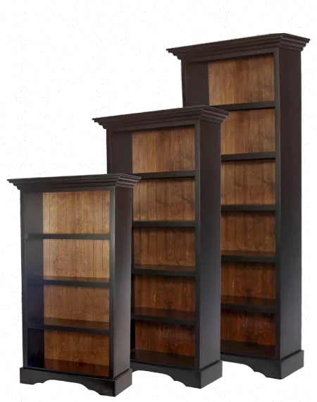 Eton 90 Inch Tall Black Oak Bookcase