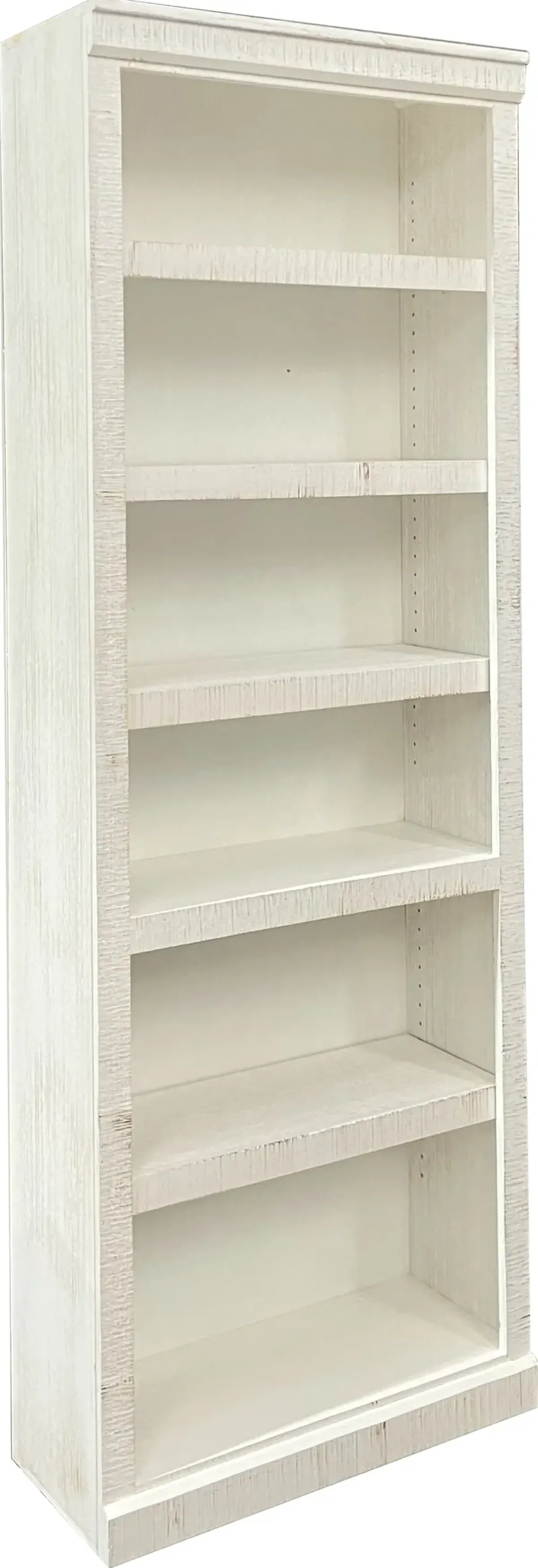 Delta 84 Inch Rustic White Bookcase