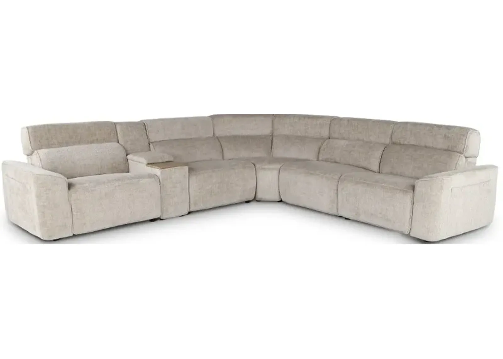 Alora Fossil White 6-Piece Power Reclining Sectional