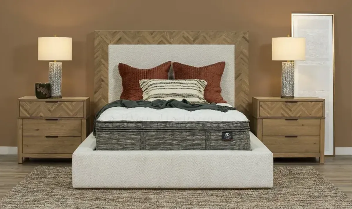 Geneva Oak and Cream Queen Platform Bed