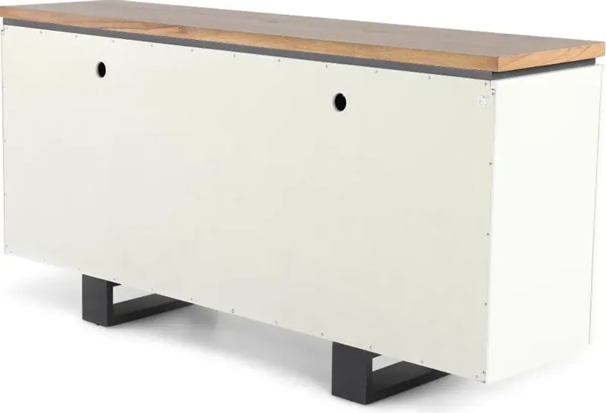 Portico White and Oak Dining Credenza