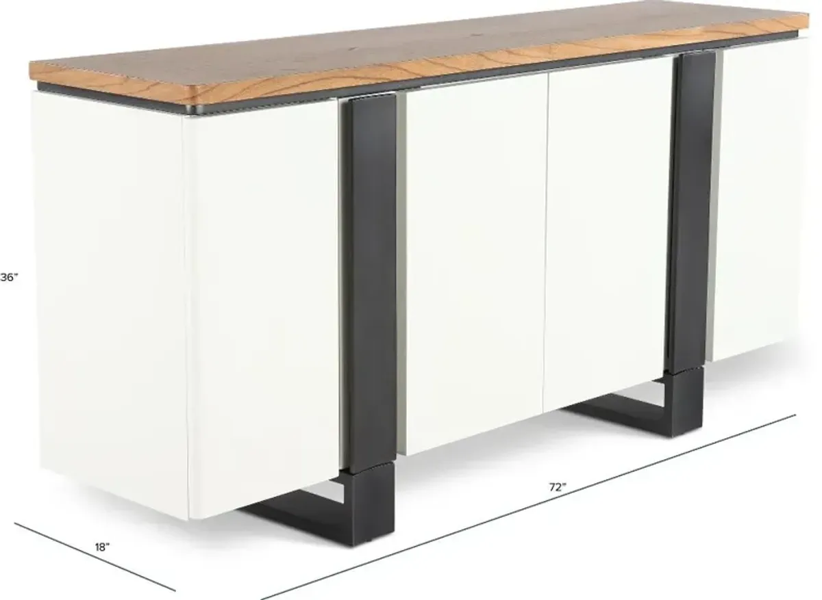 Portico White and Oak Dining Credenza