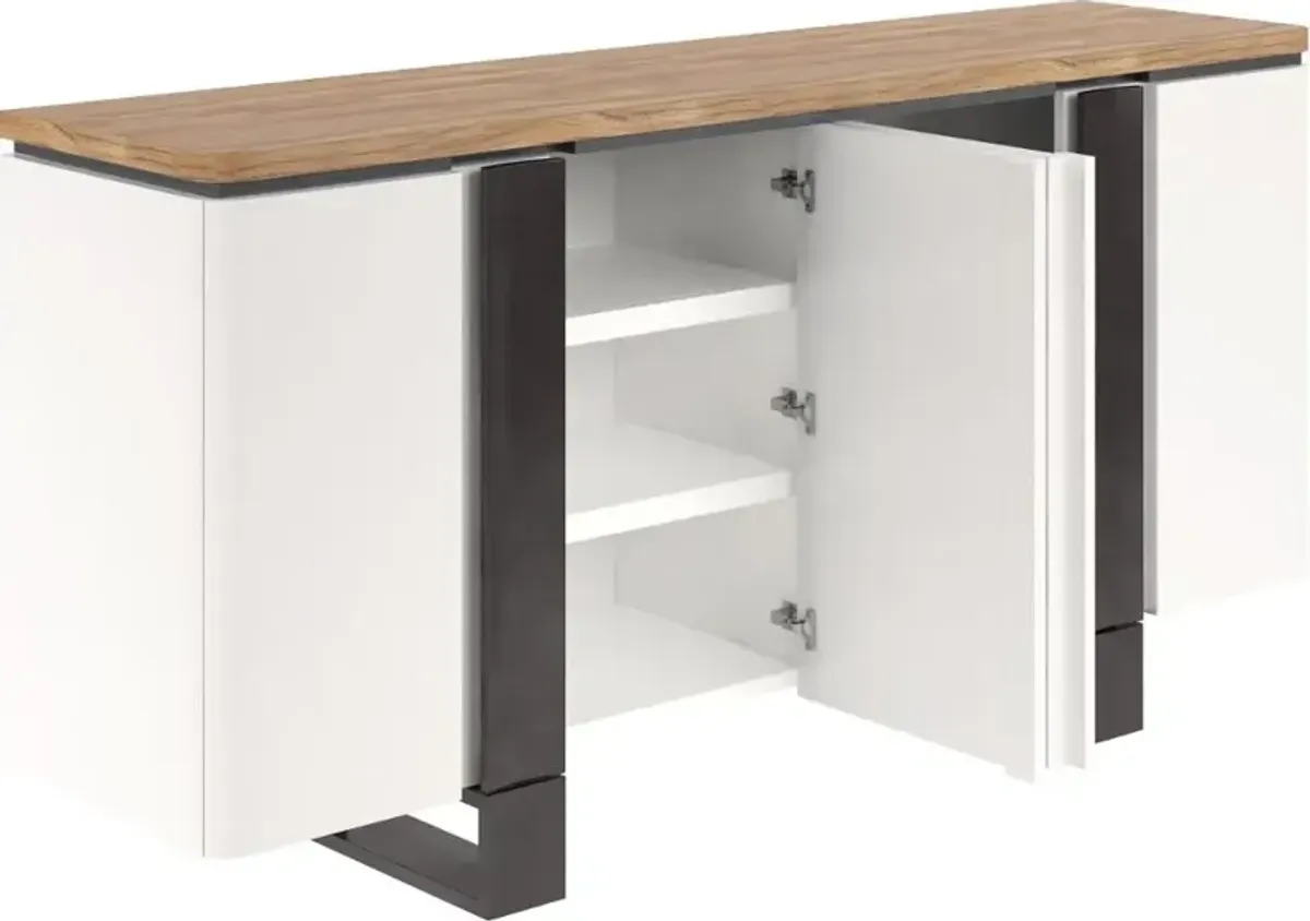 Portico White and Oak Dining Credenza