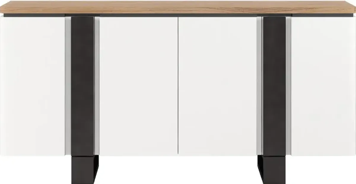 Portico White and Oak Dining Credenza