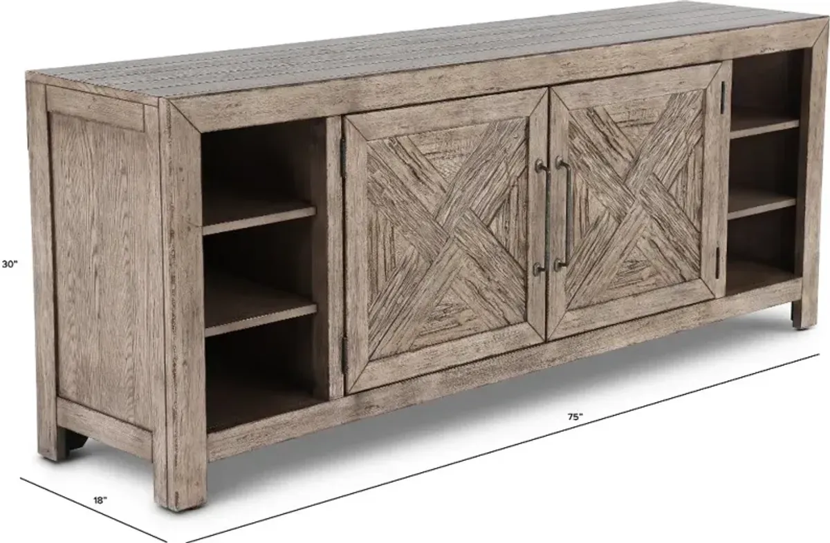 Skyview Lodge Rustic Brown 75" TV Stand