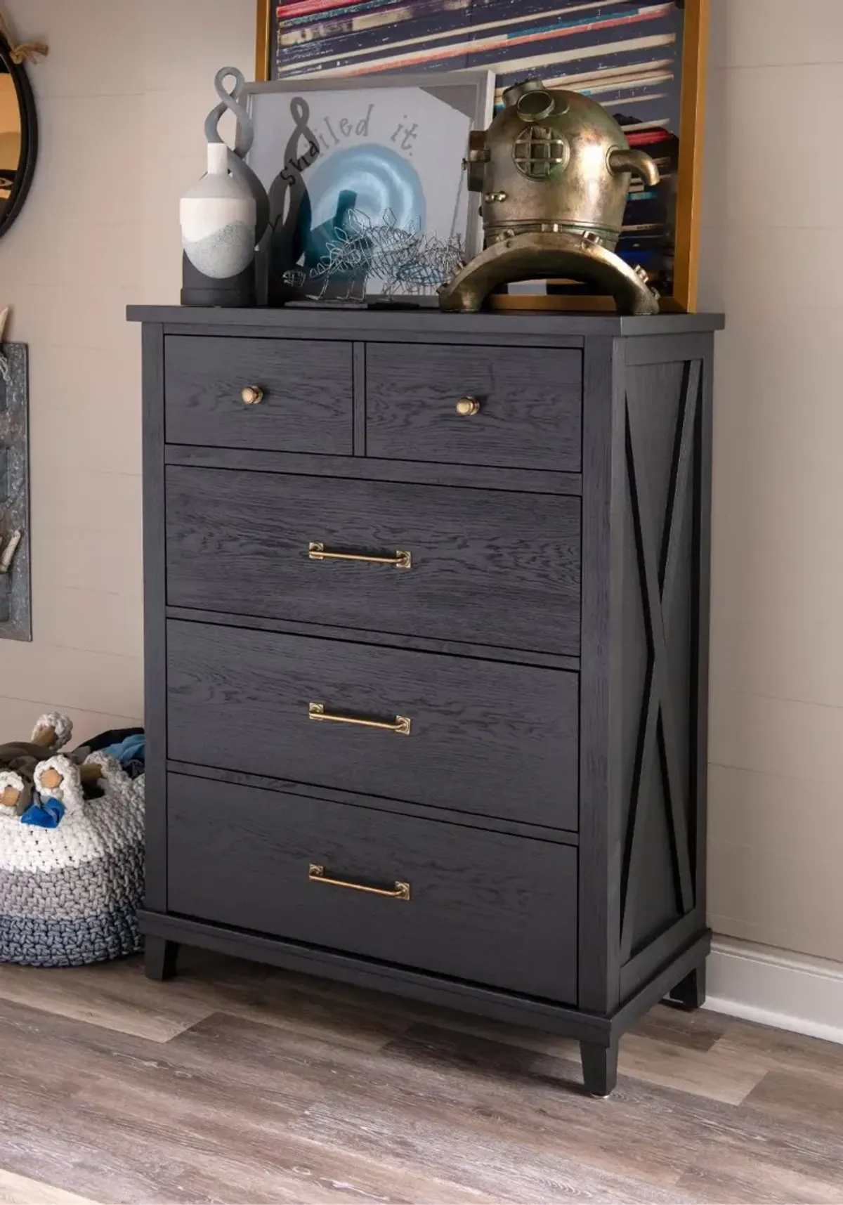 Flatiron Black Chest of Drawers