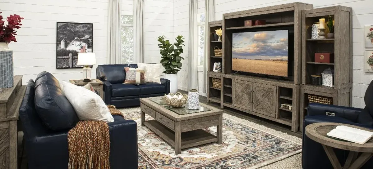 Skyview Lodge Rustic Brown Entertainment Wall