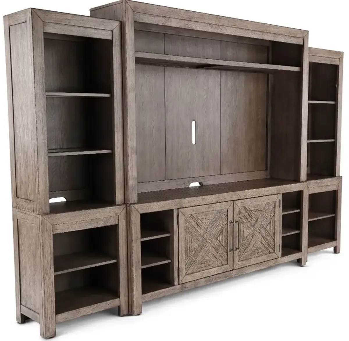 Skyview Lodge Rustic Brown Entertainment Wall