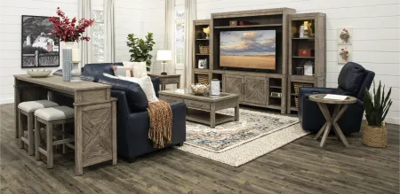 Skyview Lodge Rustic Brown Entertainment Wall
