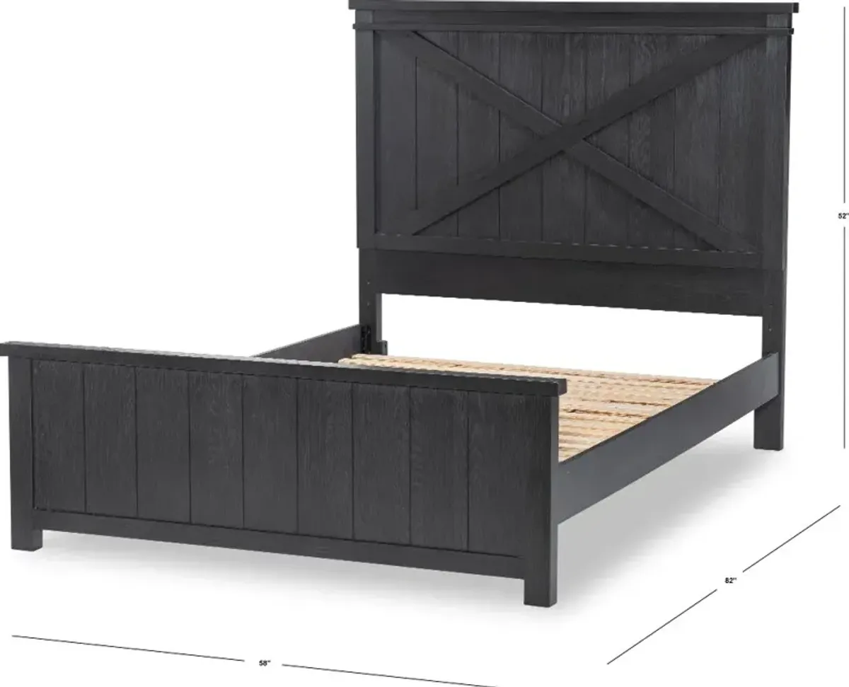 Flatiron Black Full Bed with Trundle