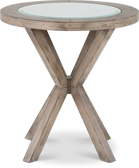 Skyview Lodge Rustic Brown Chairside Table