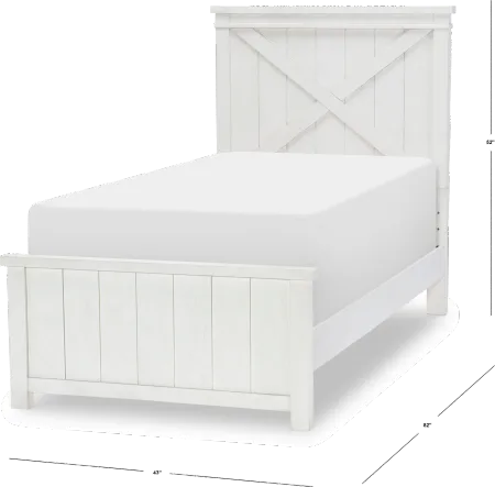 Flatiron White Twin Bed with Trundle