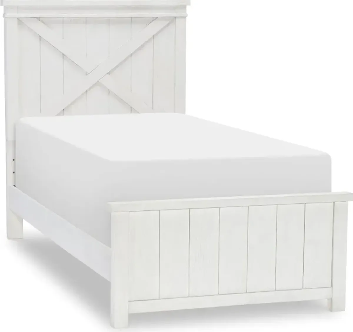 Flatiron White Twin Bed with Trundle