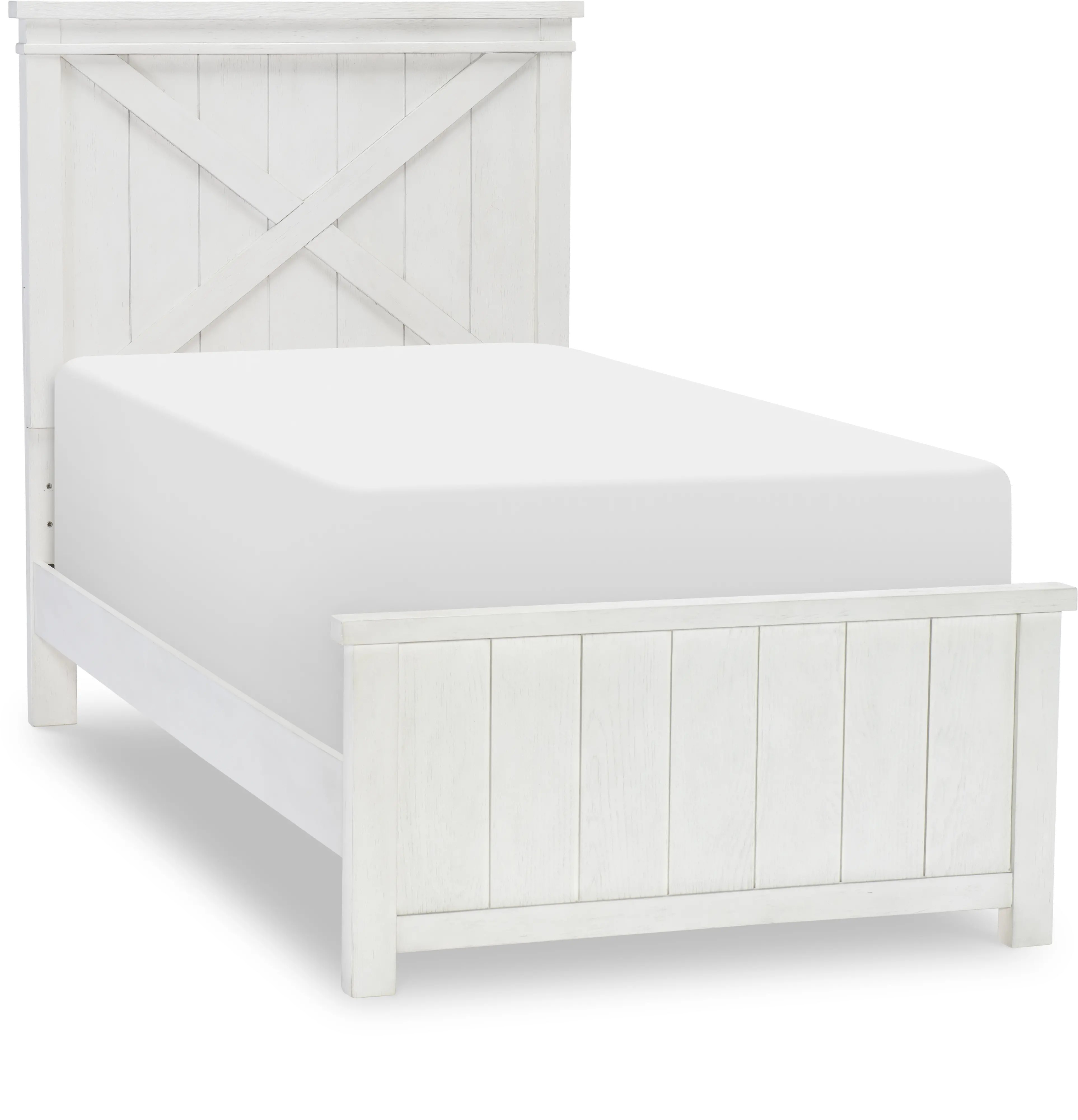 Flatiron White Twin Bed with Trundle
