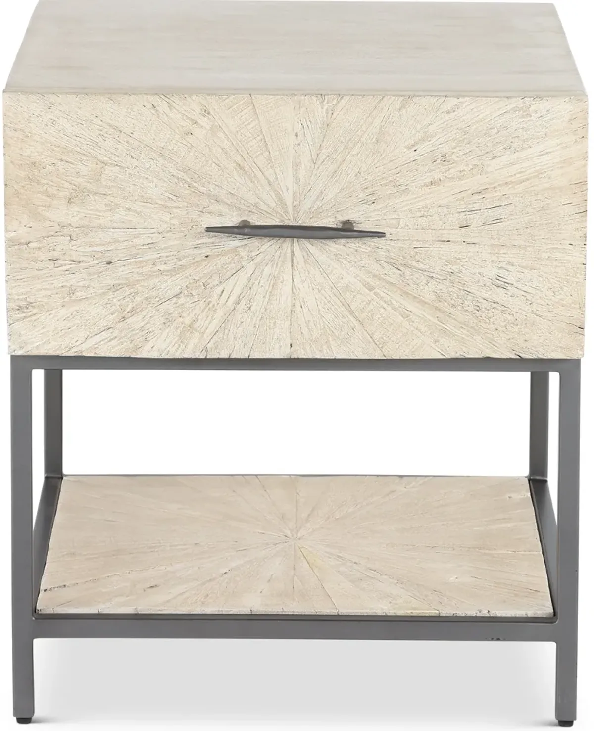 Mala Weathered White End Table
