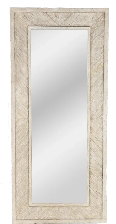 Mala Weathered White Floor Mirror