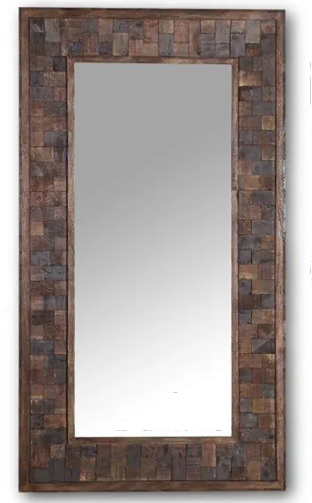 Upton Rustic Brown Floor Mirror
