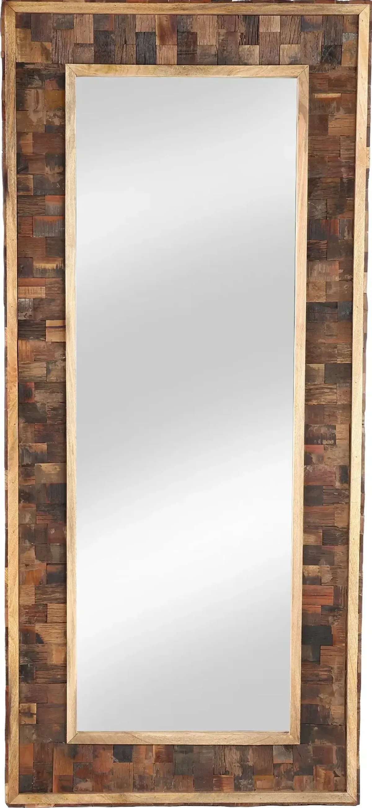 Upton Rustic Brown Floor Mirror