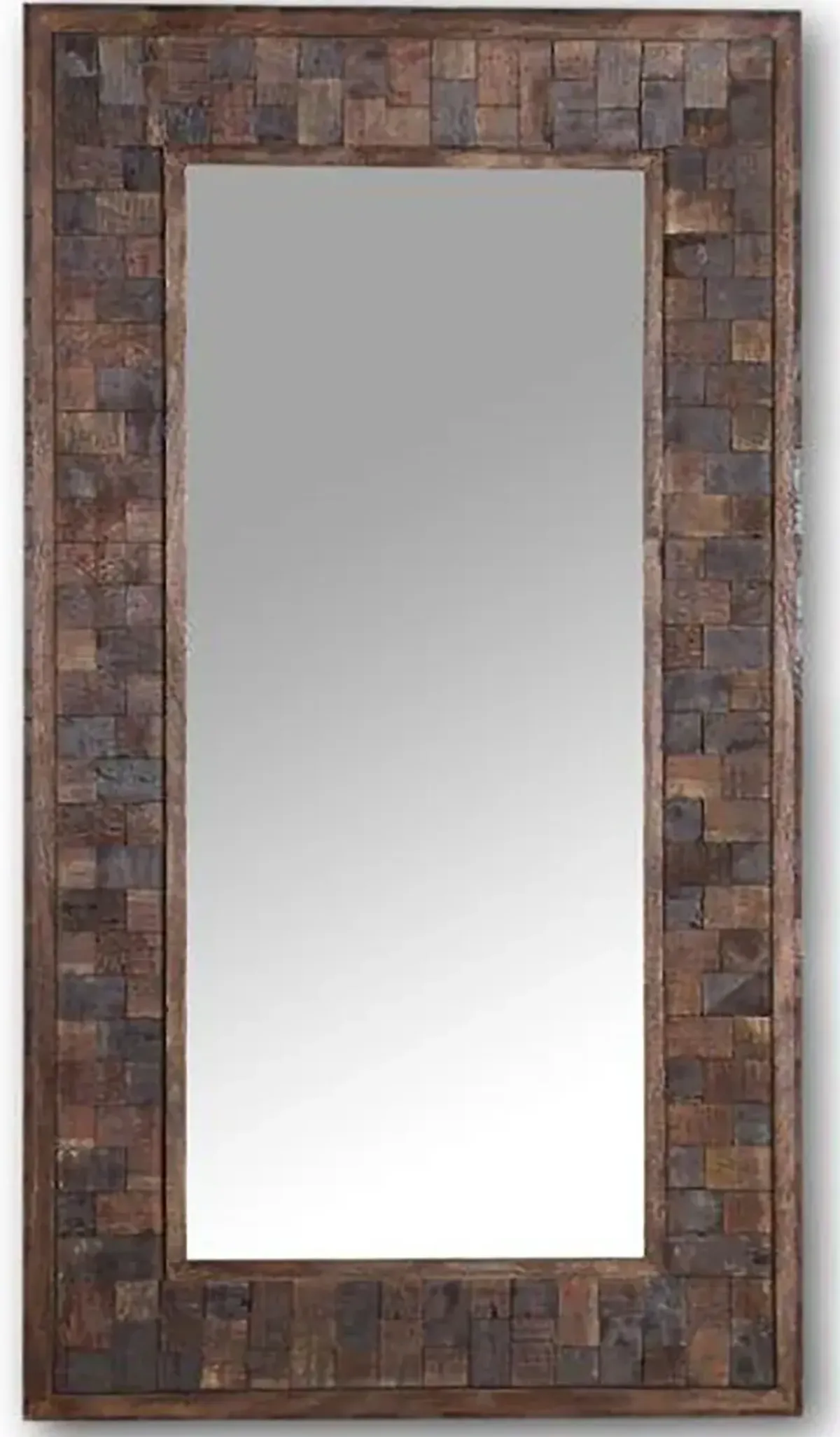 Upton Rustic Brown Floor Mirror