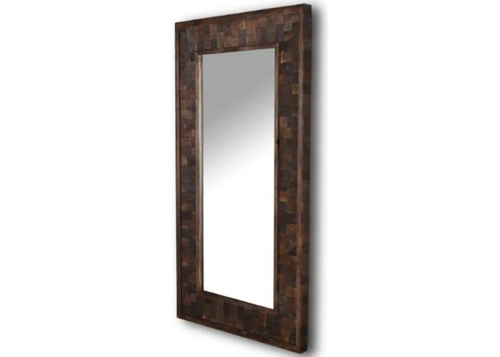 Upton Rustic Brown Floor Mirror