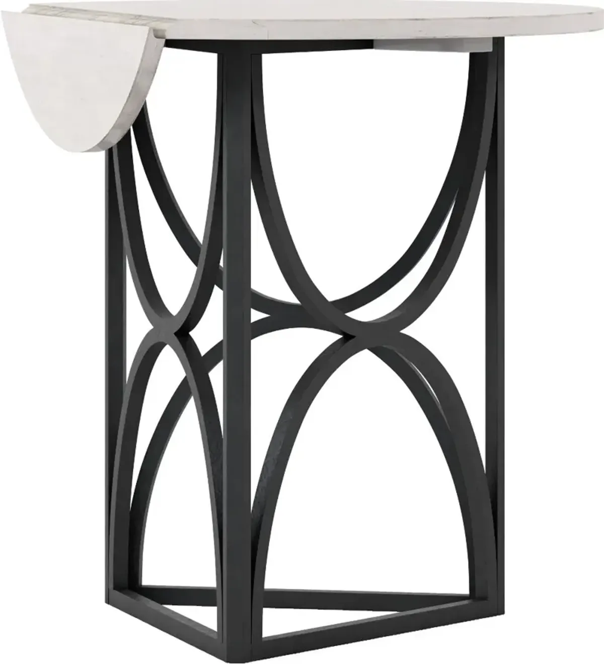 Aldean Black and White Chairside Table