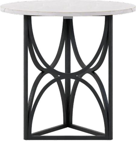 Aldean Black and White Chairside Table