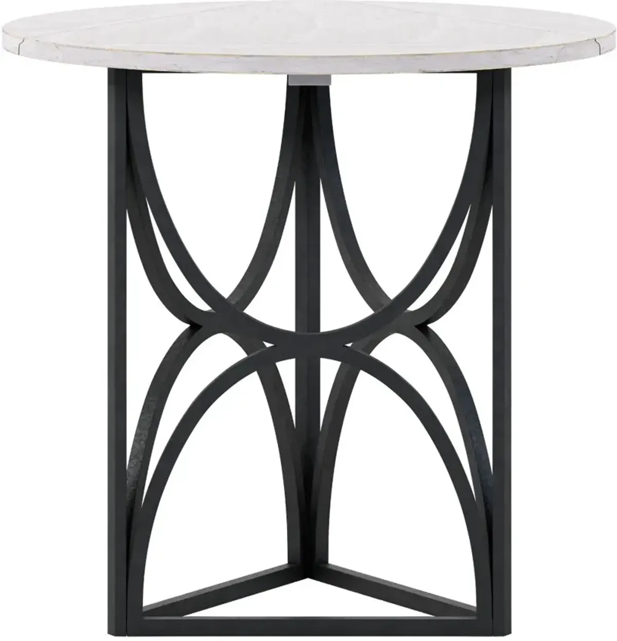 Aldean Black and White Chairside Table