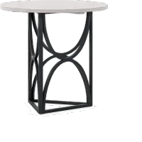 Aldean Black and White Chairside Table