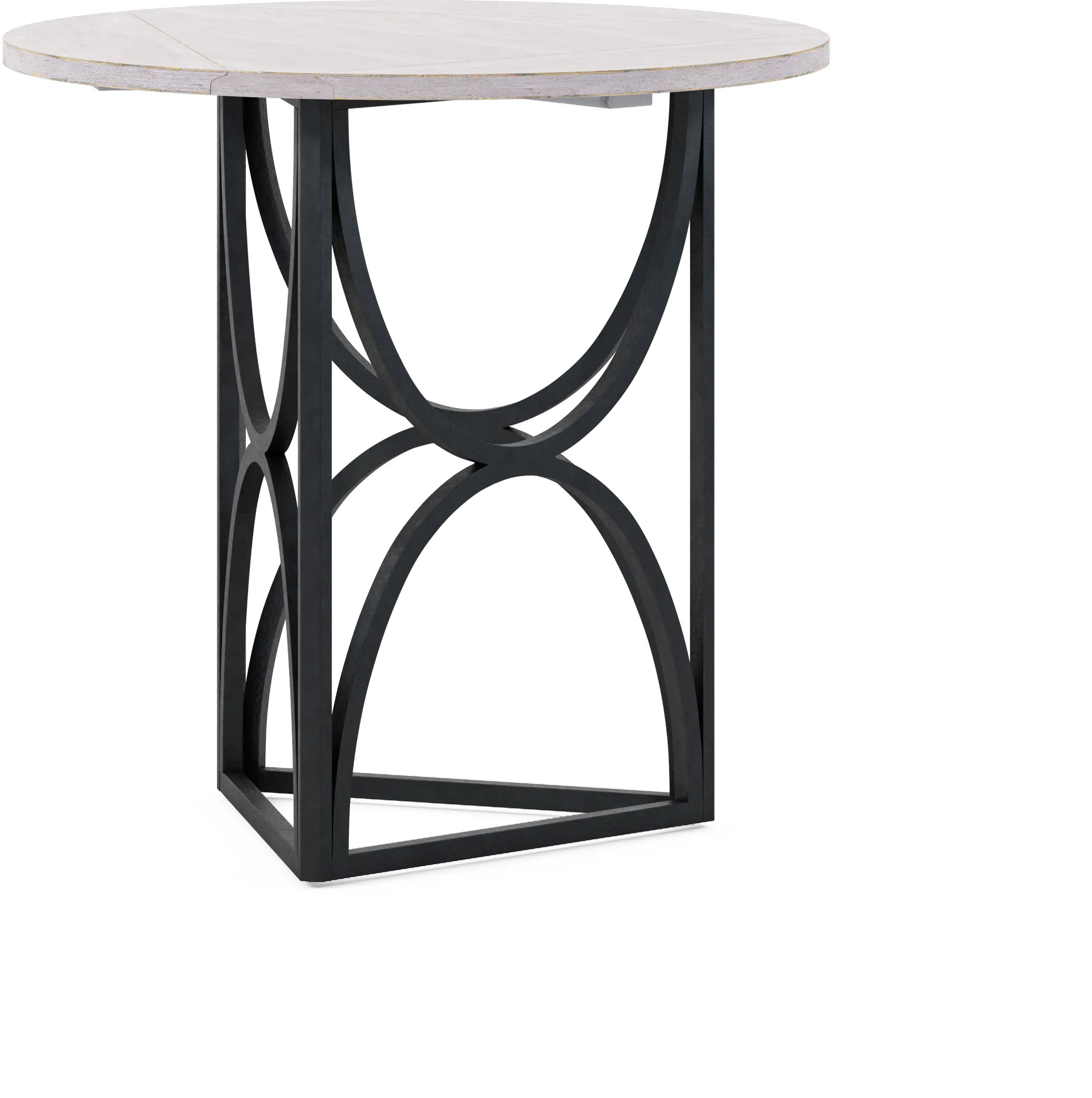 Aldean Black and White Chairside Table