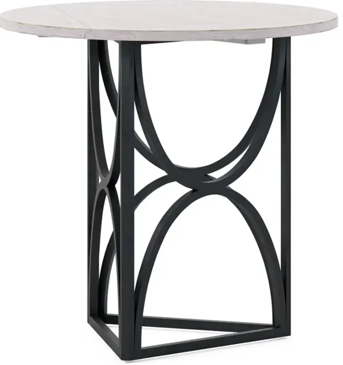 Aldean Black and White Chairside Table