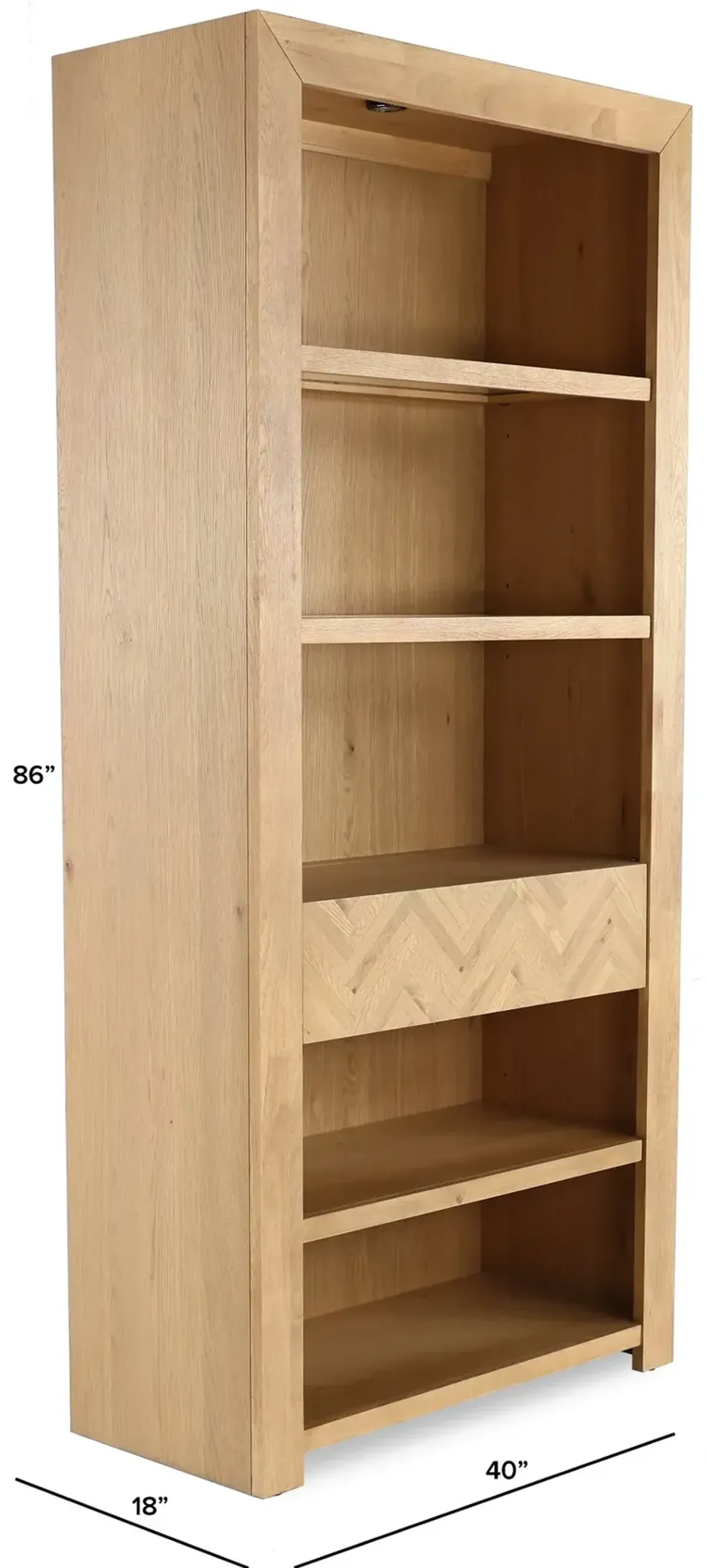 Geneva Ash Embossed Bookcase