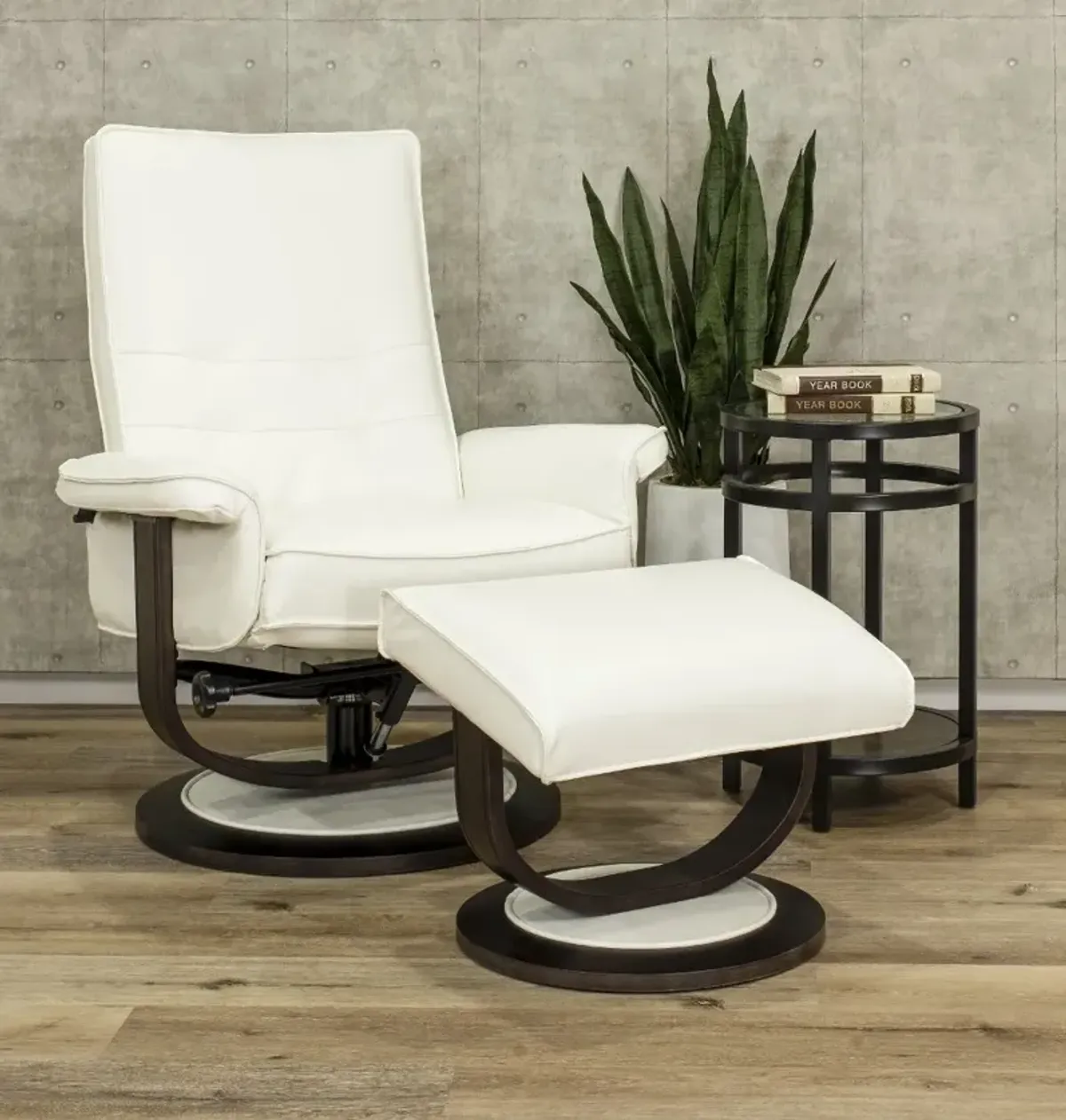 Urban White Euro Chair and Ottoman