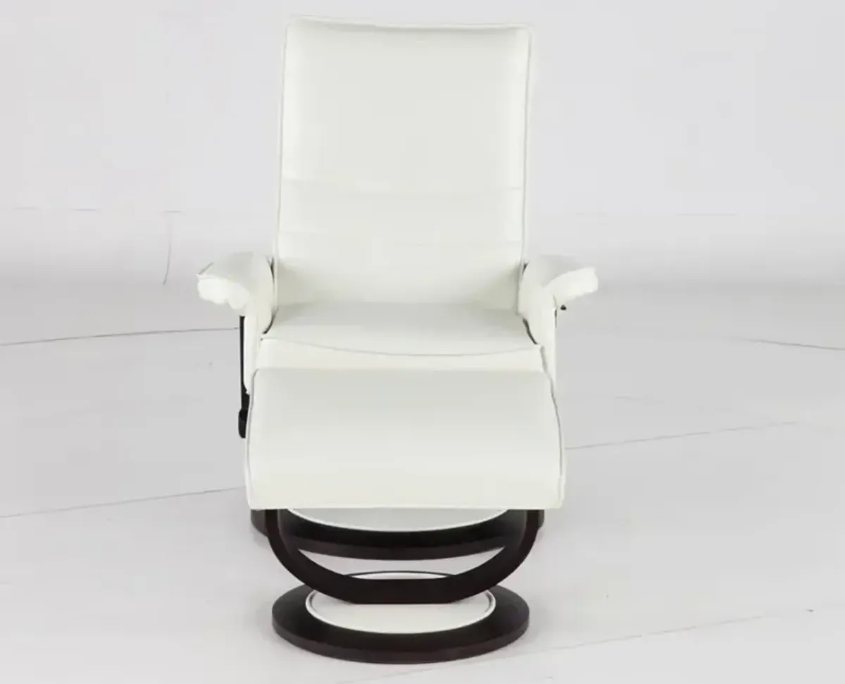 Urban White Euro Chair and Ottoman