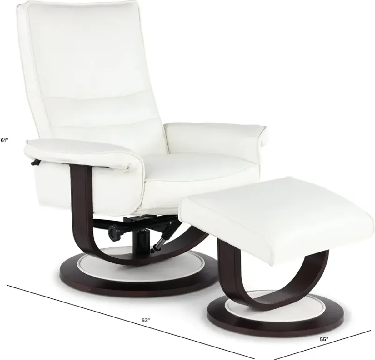 Urban White Euro Chair and Ottoman