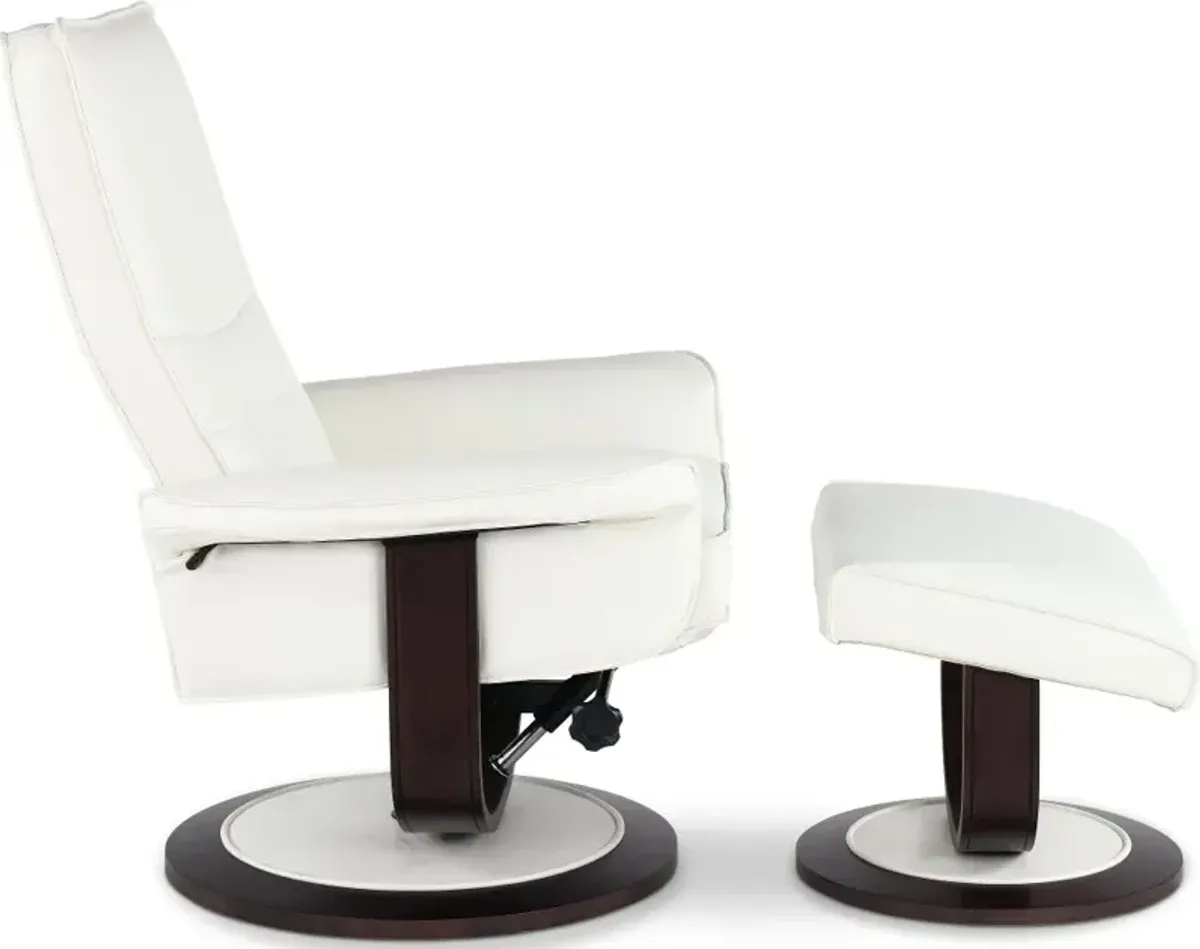 Urban White Euro Chair and Ottoman