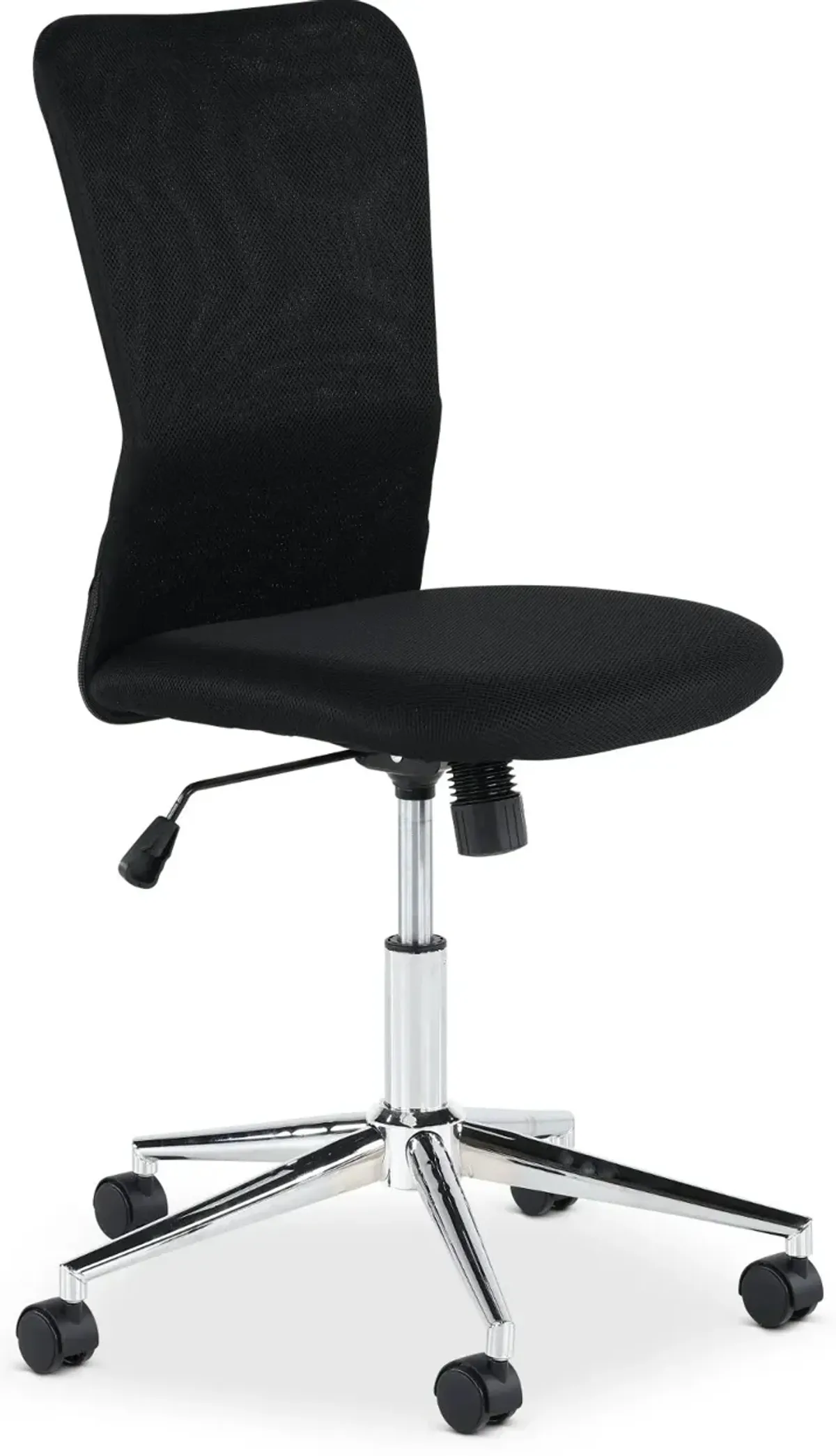 Chrome Plated Black Mesh Armless Office Chair