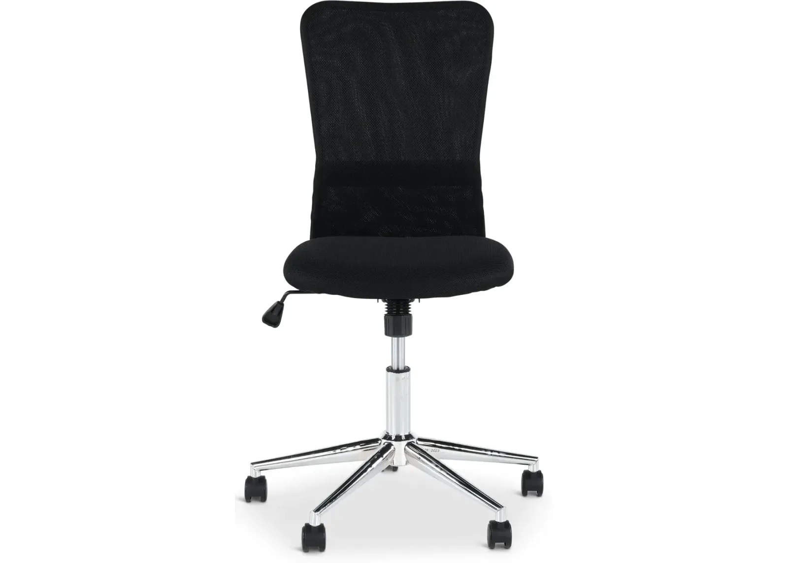 Chrome Plated Black Mesh Armless Office Chair