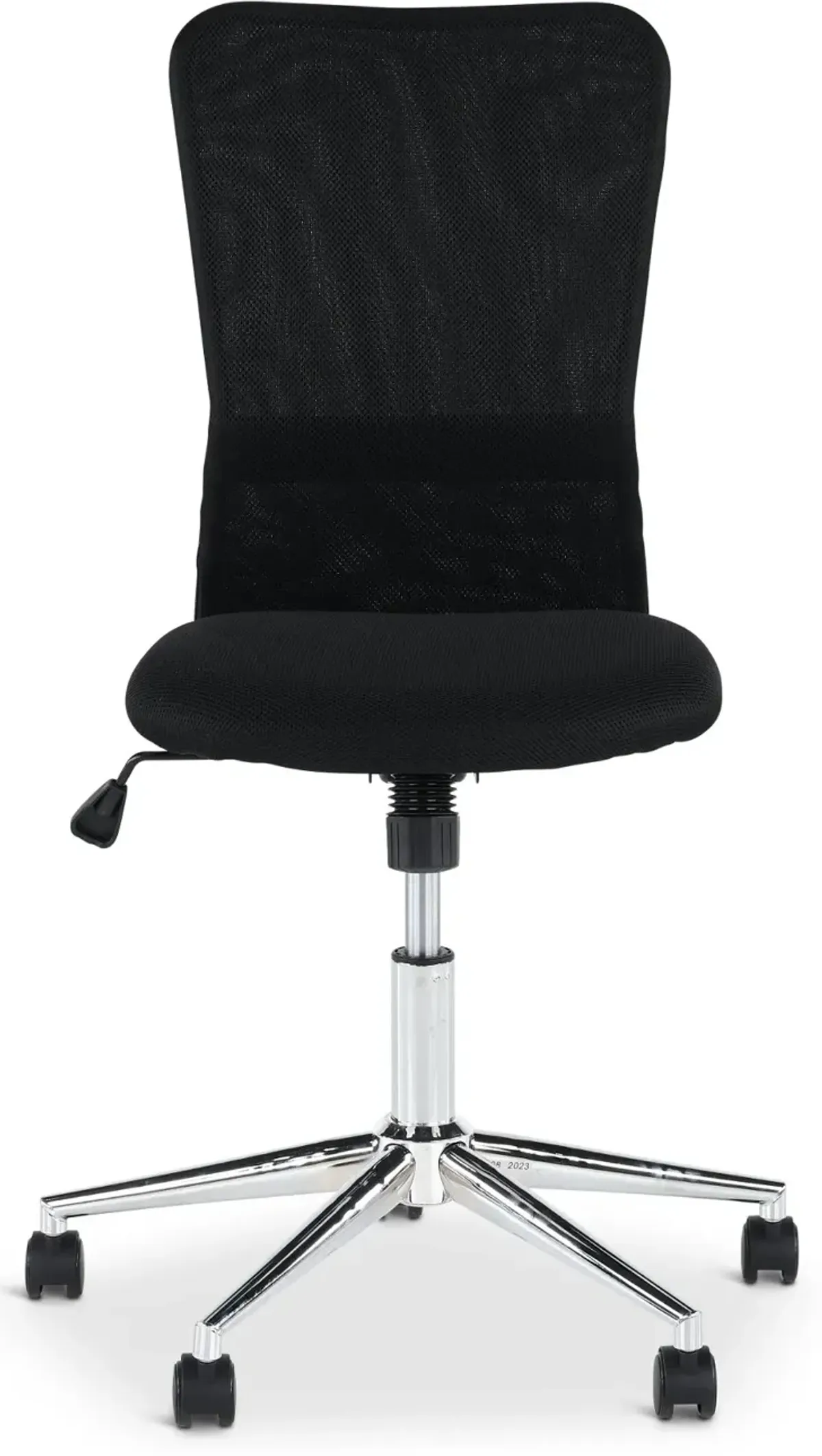 Chrome Plated Black Mesh Armless Office Chair