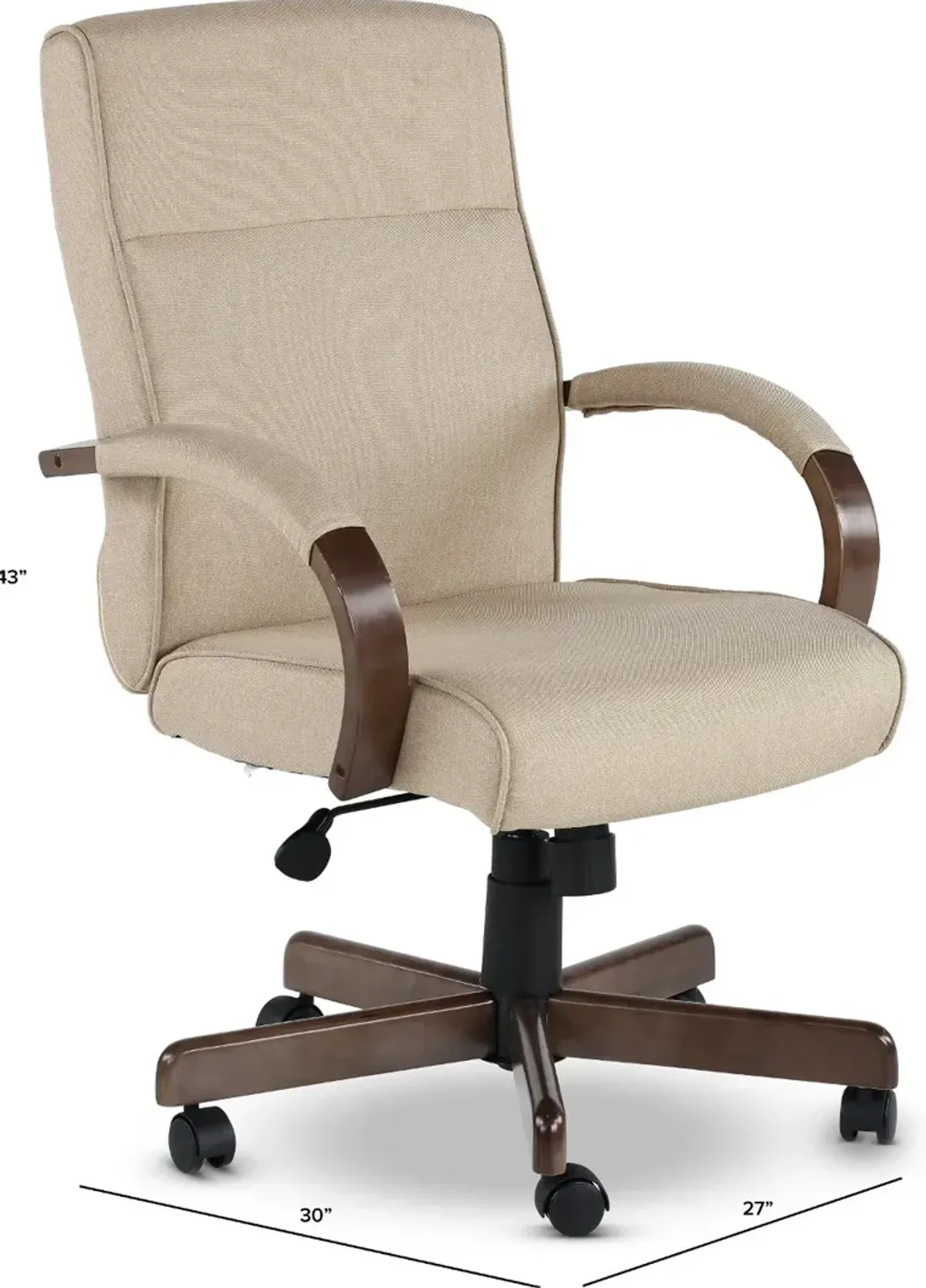 Driftwood Beige Fabric Swivel Office Chair