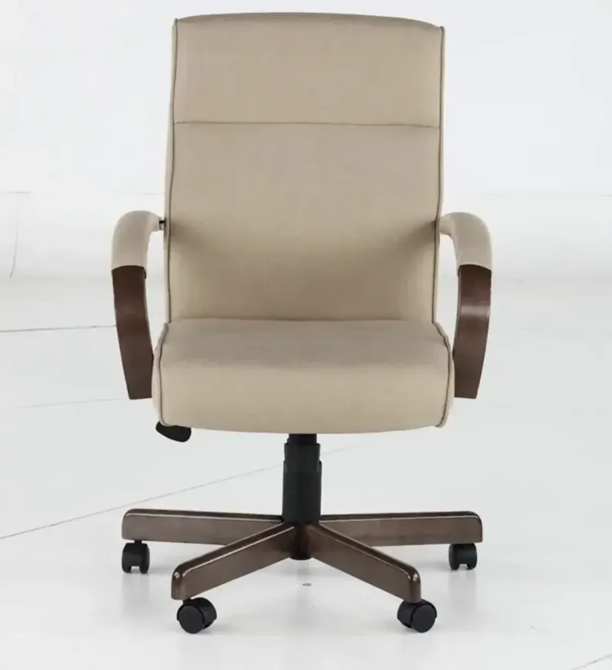 Driftwood Beige Fabric Swivel Office Chair