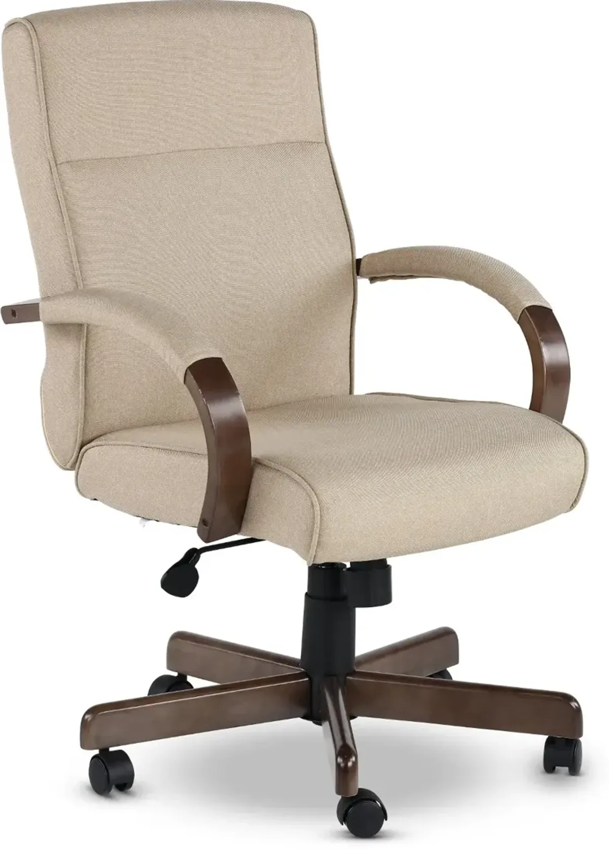 Driftwood Beige Fabric Swivel Office Chair