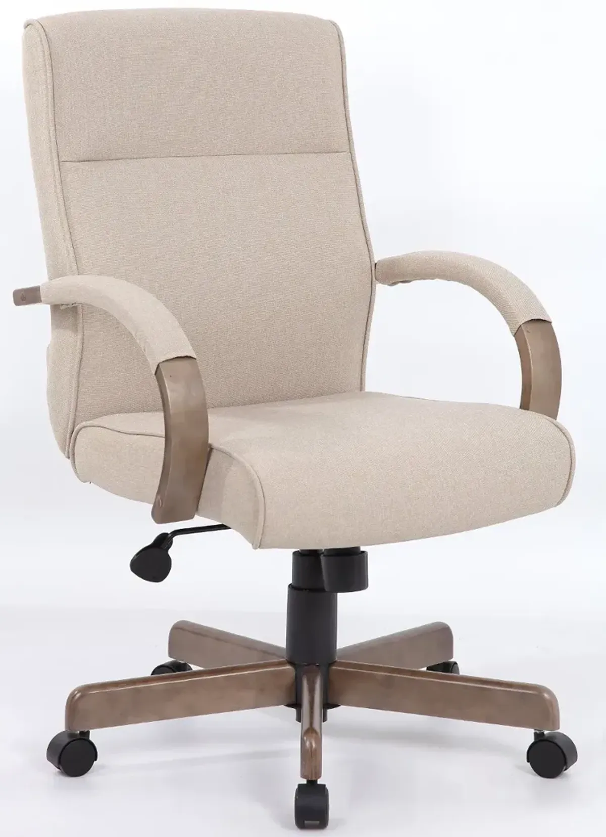 Driftwood Beige Fabric Swivel Office Chair